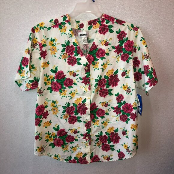 Vintage Gitano Large Floral Button Up Shirt Accent Cottage Whimsy Boho NWT - Picture 3 of 9